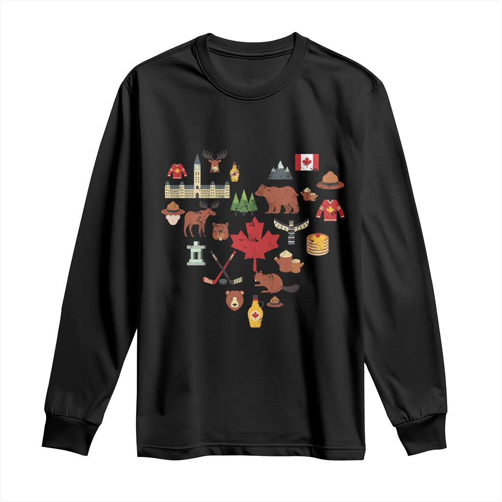 Canada Pride Long Sleeve Shirt Canadian Flag Maple Leaf TS02 Black Print Your Wear