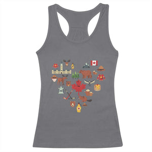 Canada Pride Racerback Tank Top Canadian Flag Maple Leaf TS02 Charcoal Print Your Wear