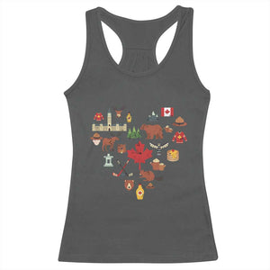 Canada Pride Racerback Tank Top Canadian Flag Maple Leaf TS02 Dark Heather Print Your Wear