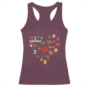 Canada Pride Racerback Tank Top Canadian Flag Maple Leaf TS02 Maroon Print Your Wear
