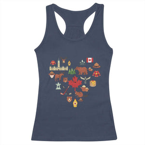 Canada Pride Racerback Tank Top Canadian Flag Maple Leaf TS02 Navy Print Your Wear