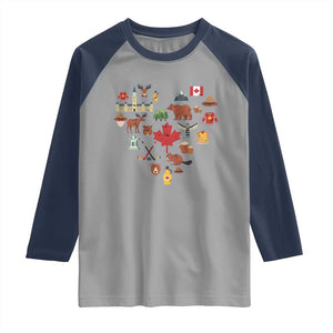 Canada Pride Raglan Shirt Canadian Flag Maple Leaf TS02 Sport Gray Navy Print Your Wear