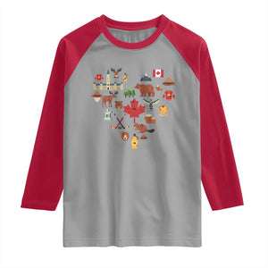 Canada Pride Raglan Shirt Canadian Flag Maple Leaf TS02 Sport Gray Red Print Your Wear