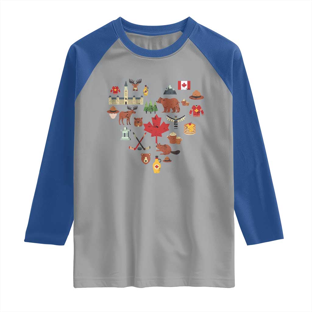 Canada Pride Raglan Shirt Canadian Flag Maple Leaf TS02 Sport Gray Royal Print Your Wear