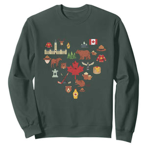 Canada Pride Sweatshirt Canadian Flag Maple Leaf TS02 Dark Forest Green Print Your Wear