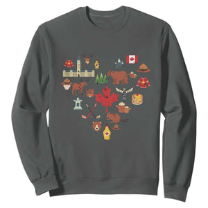 Canada Pride Sweatshirt Canadian Flag Maple Leaf TS02 Dark Heather Print Your Wear