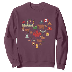 Canada Pride Sweatshirt Canadian Flag Maple Leaf TS02 Maroon Print Your Wear