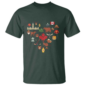 Canada Pride T Shirt Canadian Flag Maple Leaf TS02 Dark Forest Green Print Your Wear