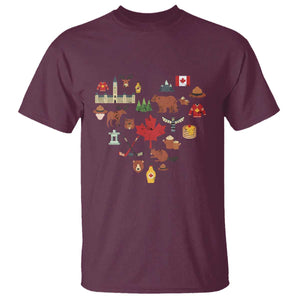Canada Pride T Shirt Canadian Flag Maple Leaf TS02 Maroon Print Your Wear