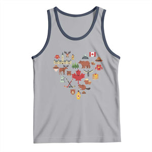 Canada Pride Tank Top Canadian Flag Maple Leaf TS02 Athletic Heather Navy Print Your Wear