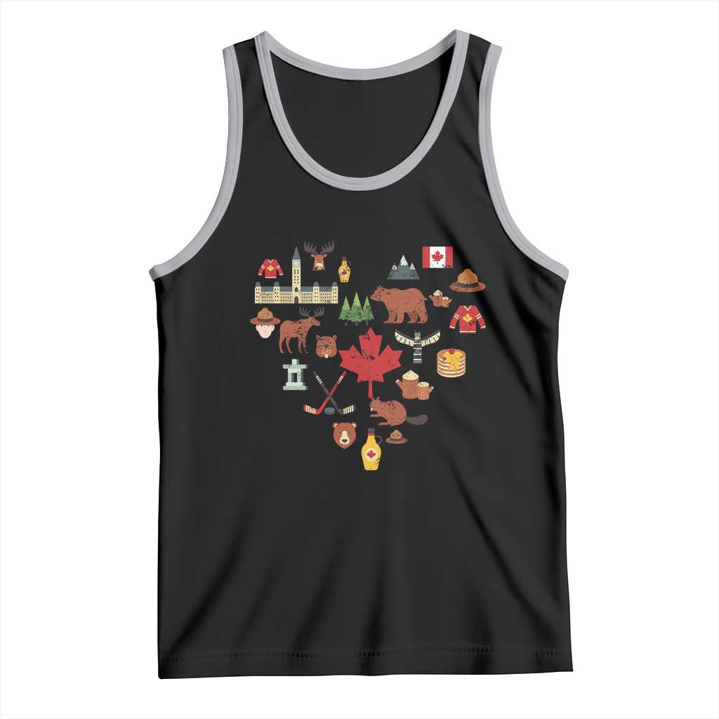 Canada Pride Tank Top Canadian Flag Maple Leaf TS02 Black Athletic Heather Print Your Wear