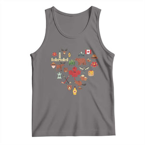 Canada Pride Tank Top Canadian Flag Maple Leaf TS02 Deep Heather Print Your Wear