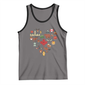 Canada Pride Tank Top Canadian Flag Maple Leaf TS02 Deep Heather Black Print Your Wear
