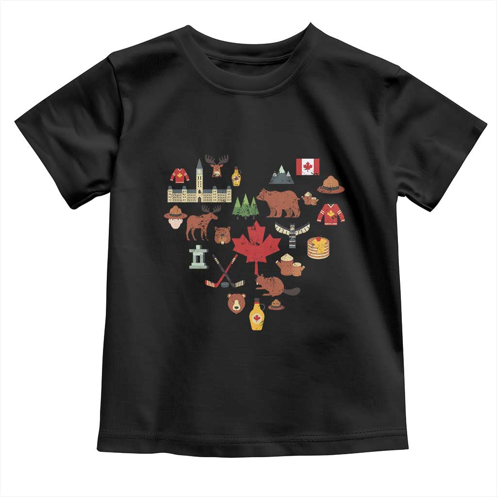 Canada Pride Toddler T Shirt Canadian Flag Maple Leaf TS02 Black Print Your Wear