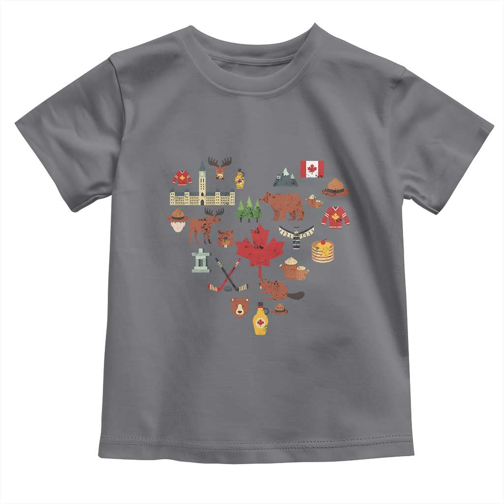 Canada Pride Toddler T Shirt Canadian Flag Maple Leaf TS02 Charcoal Print Your Wear