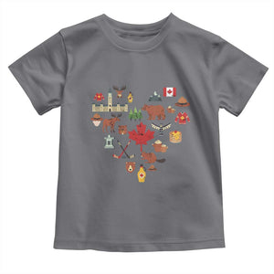 Canada Pride Toddler T Shirt Canadian Flag Maple Leaf TS02 Charcoal Print Your Wear