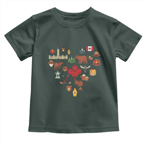 Canada Pride Toddler T Shirt Canadian Flag Maple Leaf TS02 Dark Forest Green Print Your Wear