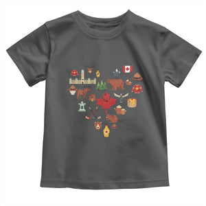 Canada Pride Toddler T Shirt Canadian Flag Maple Leaf TS02 Dark Heather Print Your Wear