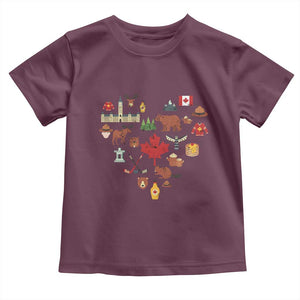 Canada Pride Toddler T Shirt Canadian Flag Maple Leaf TS02 Maroon Print Your Wear