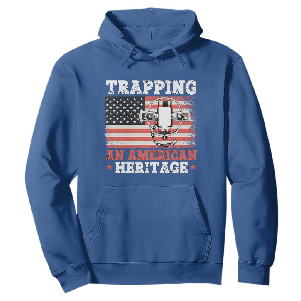 Trapping American Heritage Hoodie Patriotic Trap Hunting Trapper TS02 Royal Blue Print Your Wear