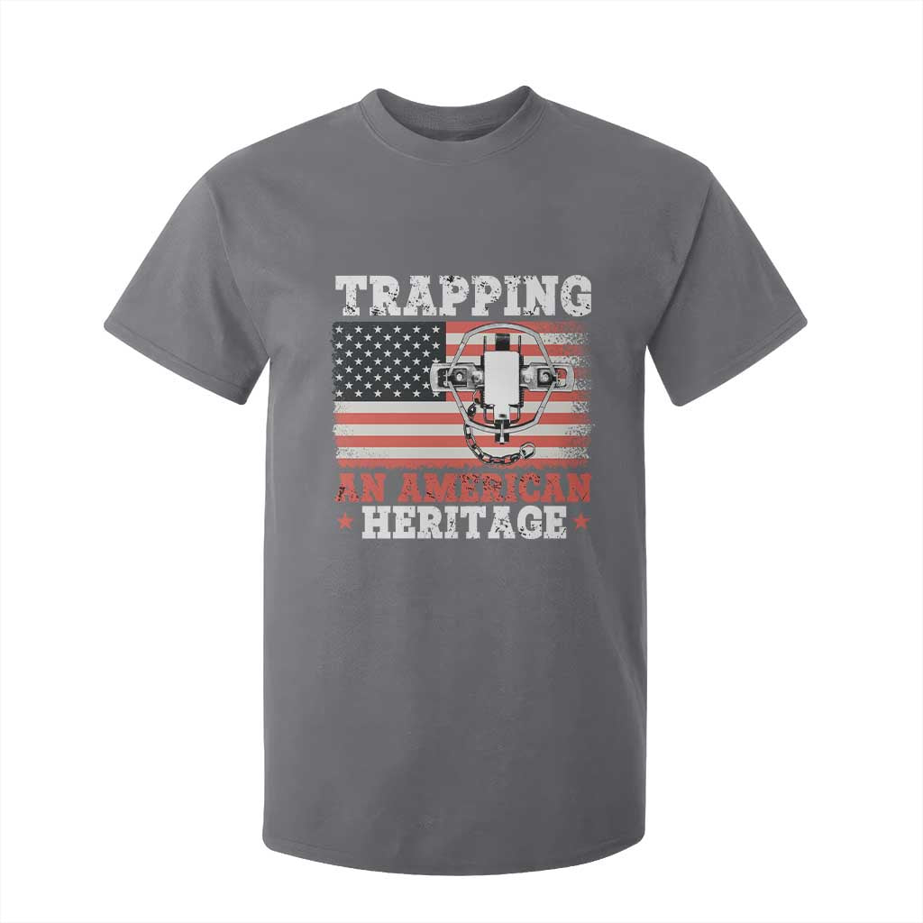 Trapping American Heritage T Shirt For Kid Patriotic Trap Hunting Trapper TS02 Charcoal Print Your Wear