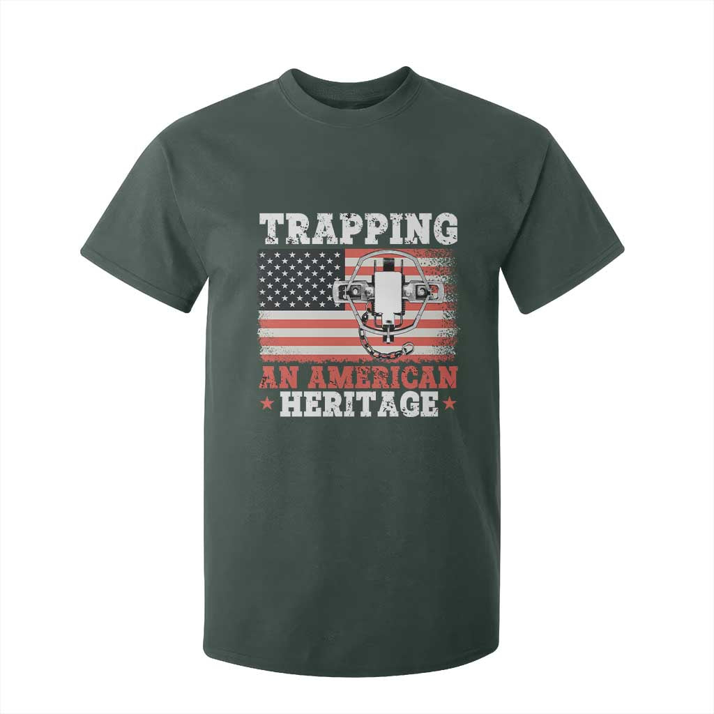 Trapping American Heritage T Shirt For Kid Patriotic Trap Hunting Trapper TS02 Dark Forest Green Print Your Wear