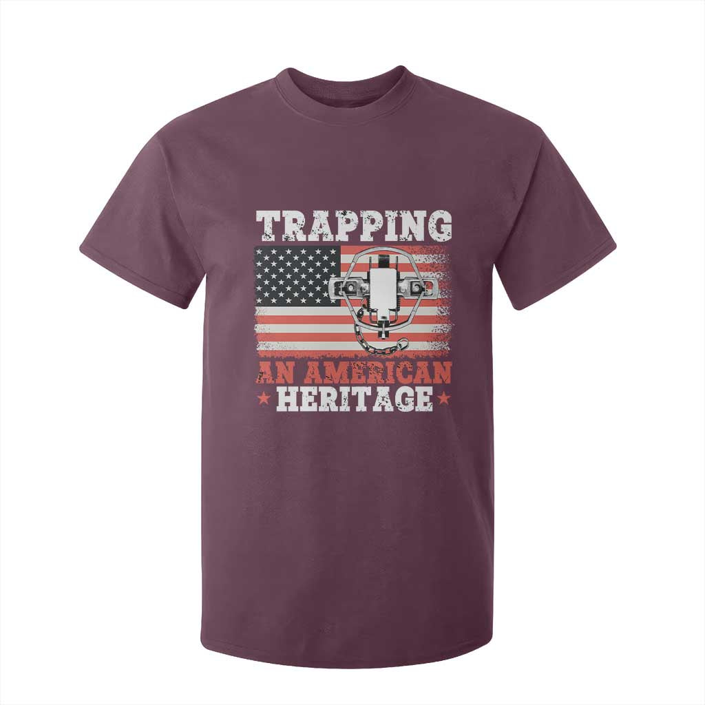 Trapping American Heritage T Shirt For Kid Patriotic Trap Hunting Trapper TS02 Maroon Print Your Wear
