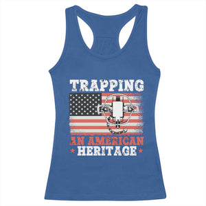 Trapping American Heritage Racerback Tank Top Patriotic Trap Hunting Trapper TS02 Royal Blue Print Your Wear