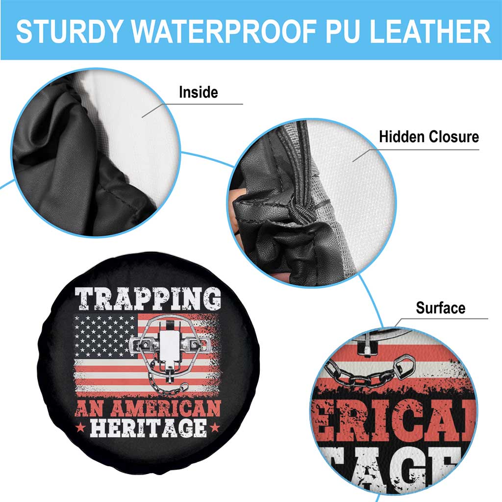 Trapping American Heritage Spare Tire Cover Patriotic Trap Hunting Trapper TS02 Print Your Wear