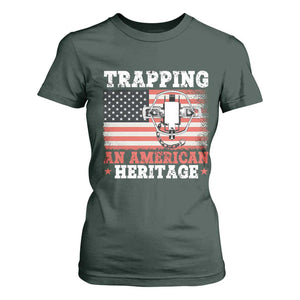 Trapping American Heritage T Shirt For Women Patriotic Trap Hunting Trapper TS02 Dark Forest Green Print Your Wear