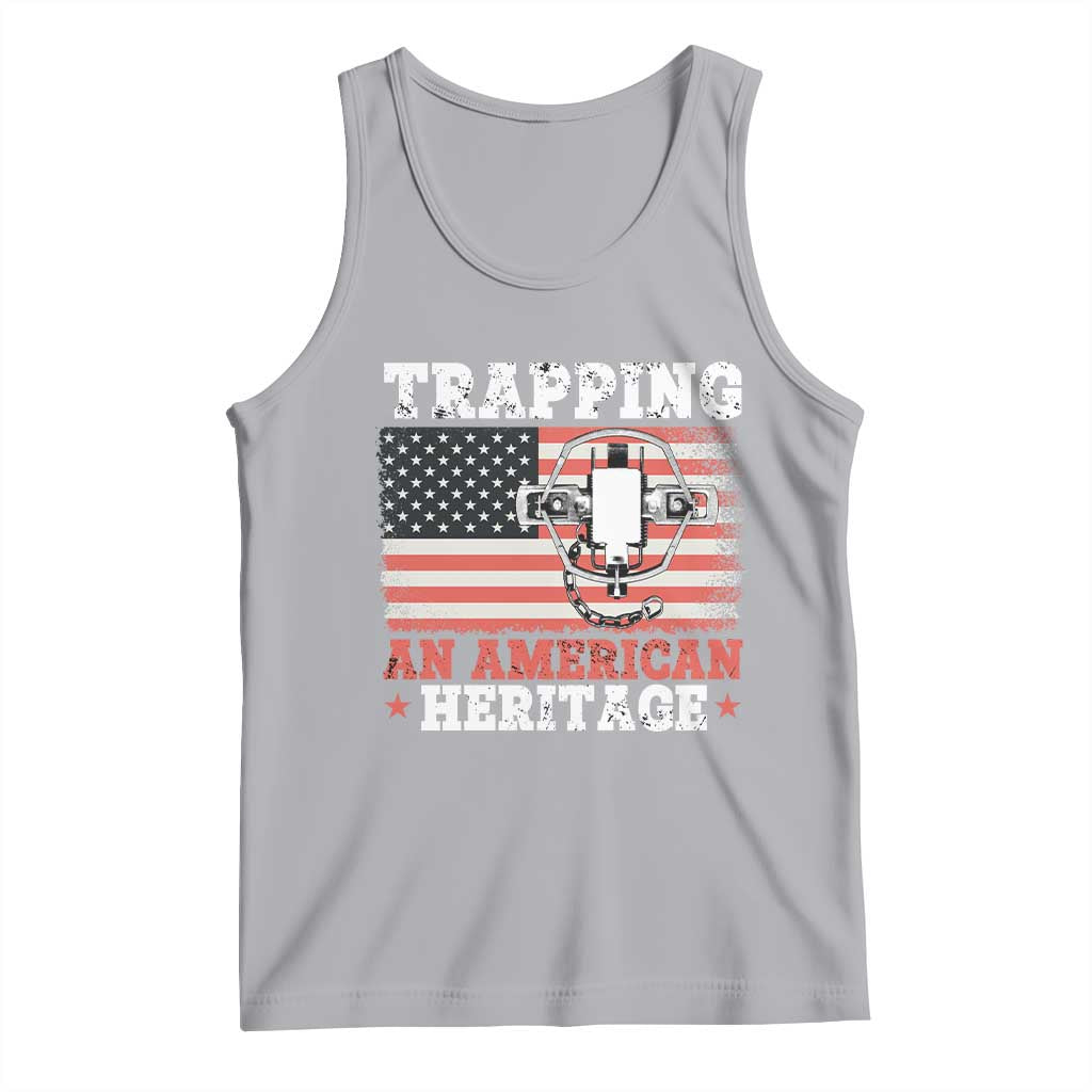 Trapping American Heritage Tank Top Patriotic Trap Hunting Trapper TS02 Athletic Heather Print Your Wear