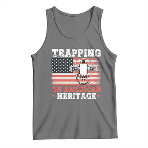 Trapping American Heritage Tank Top Patriotic Trap Hunting Trapper TS02 Black Heather Print Your Wear
