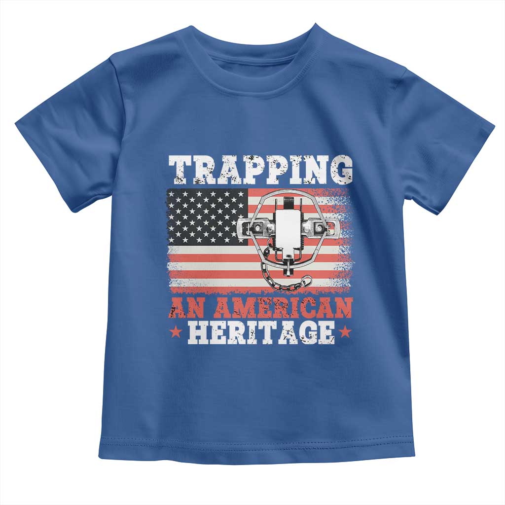 Trapping American Heritage Toddler T Shirt Patriotic Trap Hunting Trapper TS02 Royal Blue Print Your Wear
