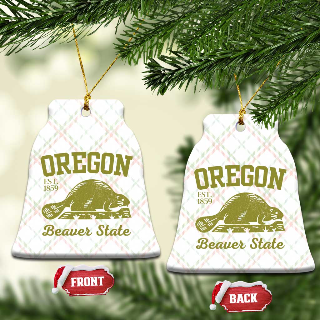 Beaver State Oregon Ceramic Ornament Est 1859 Vintage Flag TS02 Print Your Wear