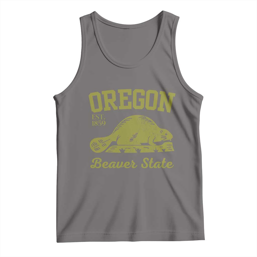 Beaver State Oregon Tank Top Est 1859 Vintage Flag TS02 Deep Heather Print Your Wear