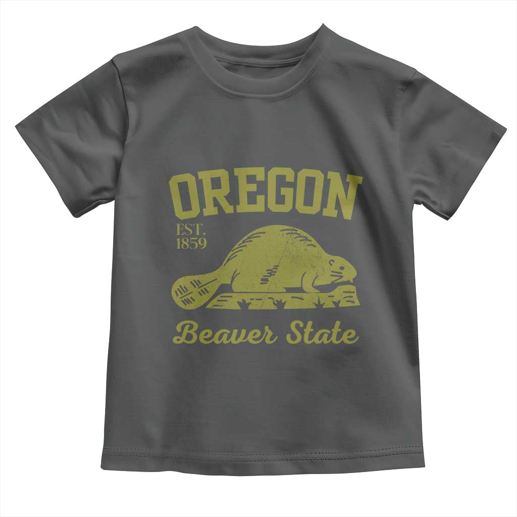 Beaver State Oregon Toddler T Shirt Est 1859 Vintage Flag TS02 Dark Heather Print Your Wear