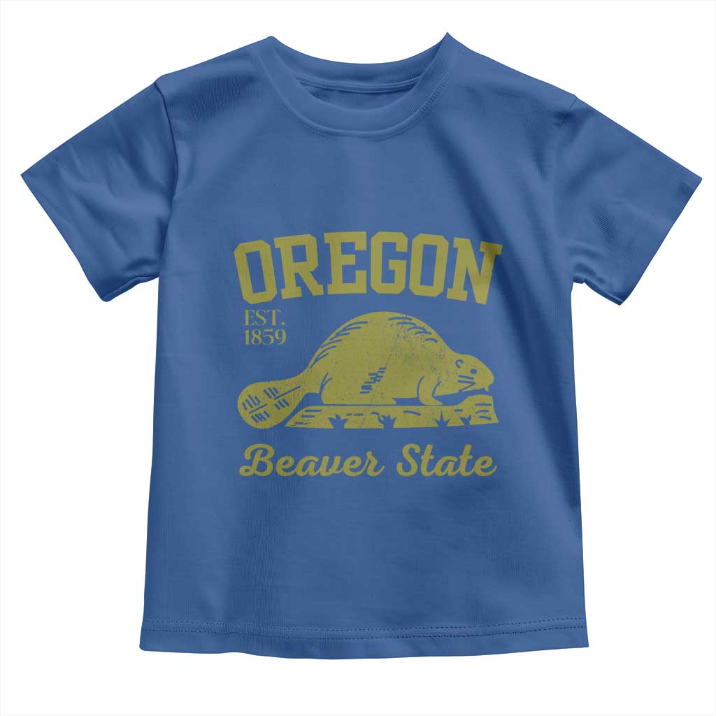 Beaver State Oregon Toddler T Shirt Est 1859 Vintage Flag TS02 Royal Blue Print Your Wear