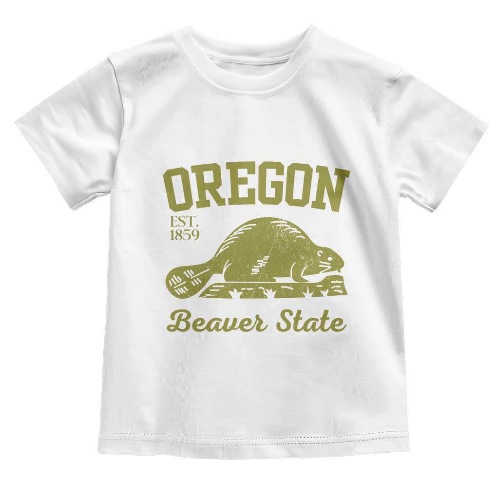 Beaver State Oregon Toddler T Shirt Est 1859 Vintage Flag TS02 White Print Your Wear