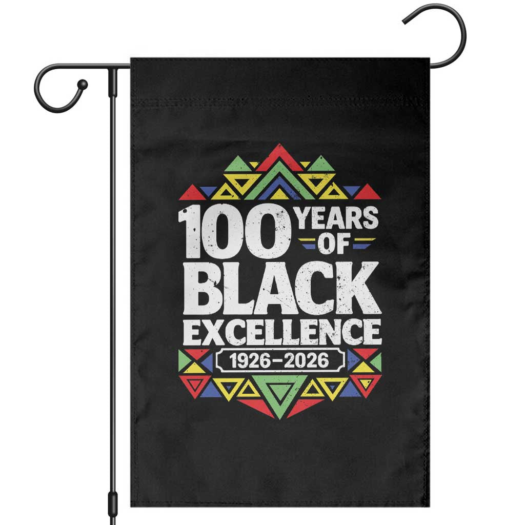100 Years of Black Excellence 1926 2026 Garden Flag African Tribal Pattern Heritage Celebrating Black History TS02 Black Print Your Wear