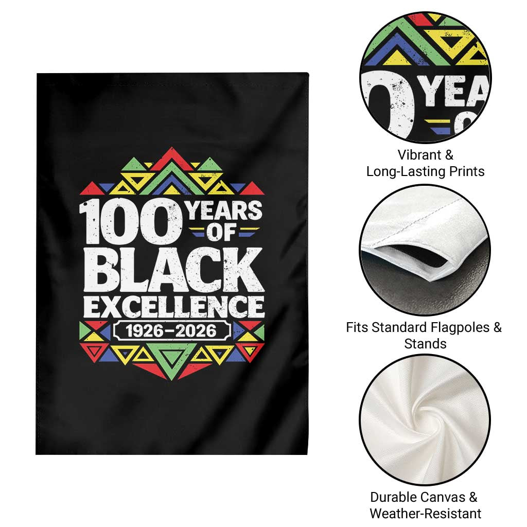 100 Years of Black Excellence 1926 2026 Garden Flag African Tribal Pattern Heritage Celebrating Black History TS02 Print Your Wear