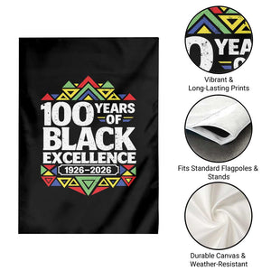 100 Years of Black Excellence 1926 2026 Garden Flag African Tribal Pattern Heritage Celebrating Black History TS02 Print Your Wear