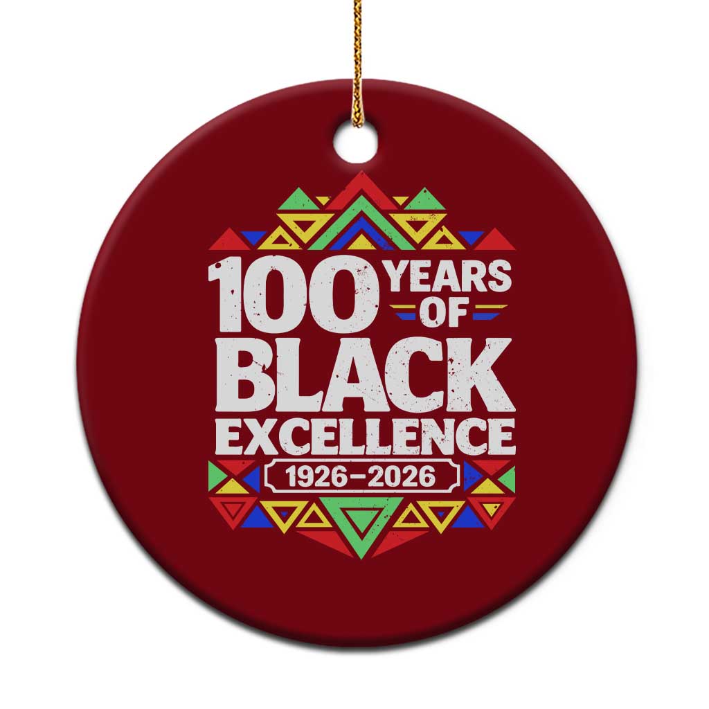 100 Years of Black Excellence 1926 2026 Ceramic Ornament African Tribal Pattern Heritage Celebrating Black History TS02 1pc Red Print Your Wear
