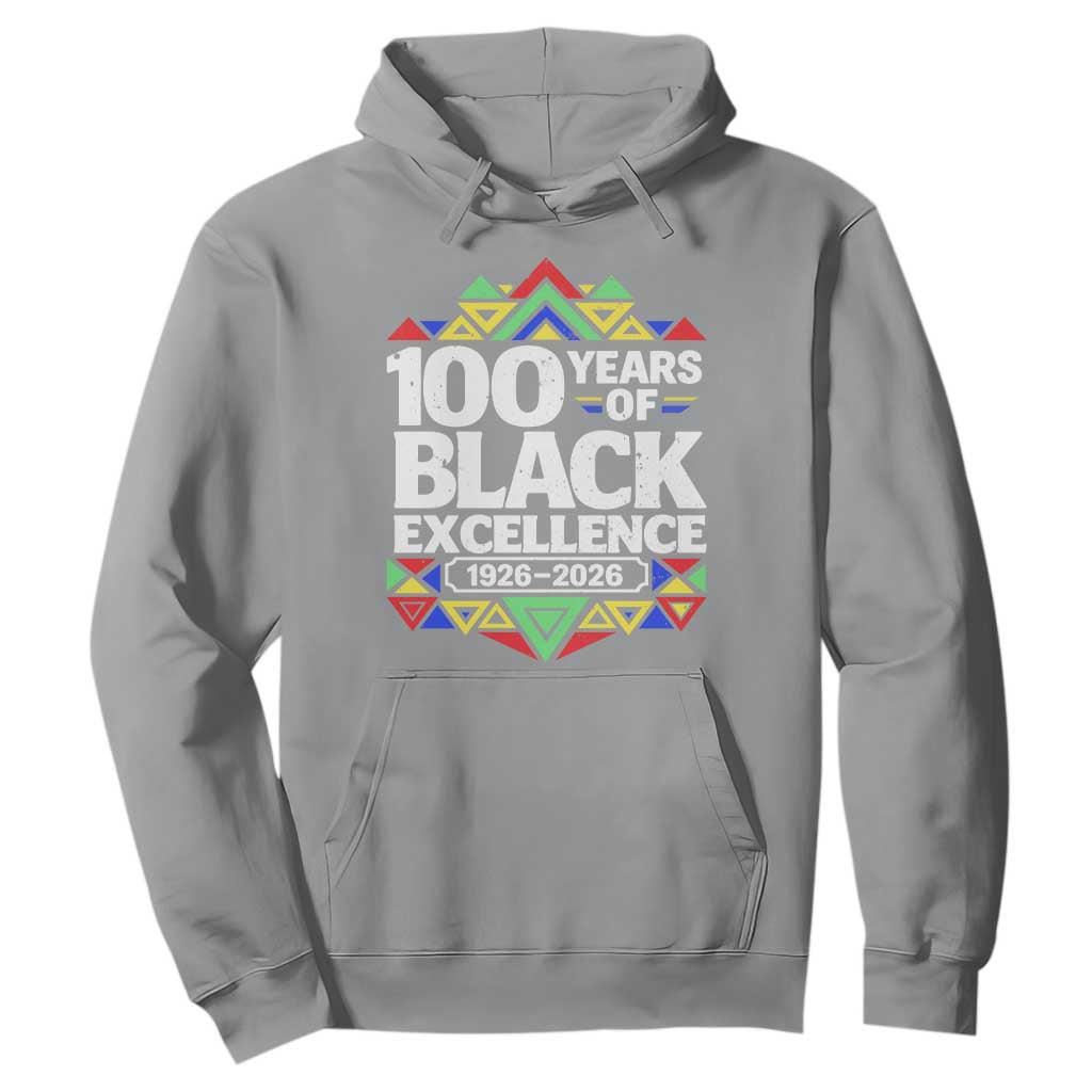 100 Years of Black Excellence 1926 2026 Hoodie African Tribal Pattern Heritage Celebrating Black History TS02 Sport Gray Print Your Wear