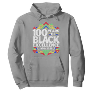 100 Years of Black Excellence 1926 2026 Hoodie African Tribal Pattern Heritage Celebrating Black History TS02 Sport Gray Print Your Wear