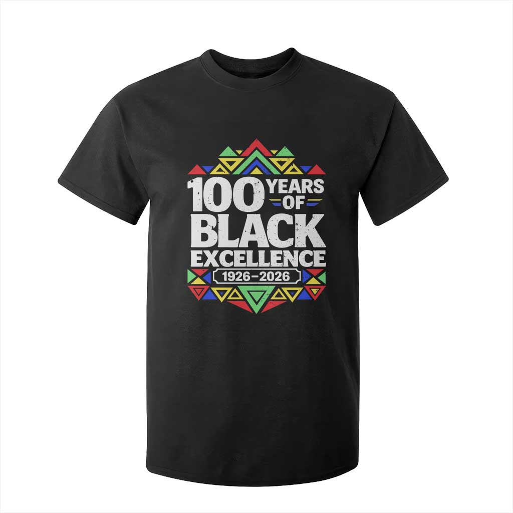 100 Years of Black Excellence 1926 2026 T Shirt For Kid African Tribal Pattern Heritage Celebrating Black History TS02 Black Print Your Wear