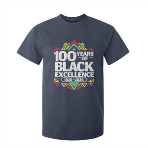 100 Years of Black Excellence 1926 2026 T Shirt For Kid African Tribal Pattern Heritage Celebrating Black History TS02 Navy Print Your Wear