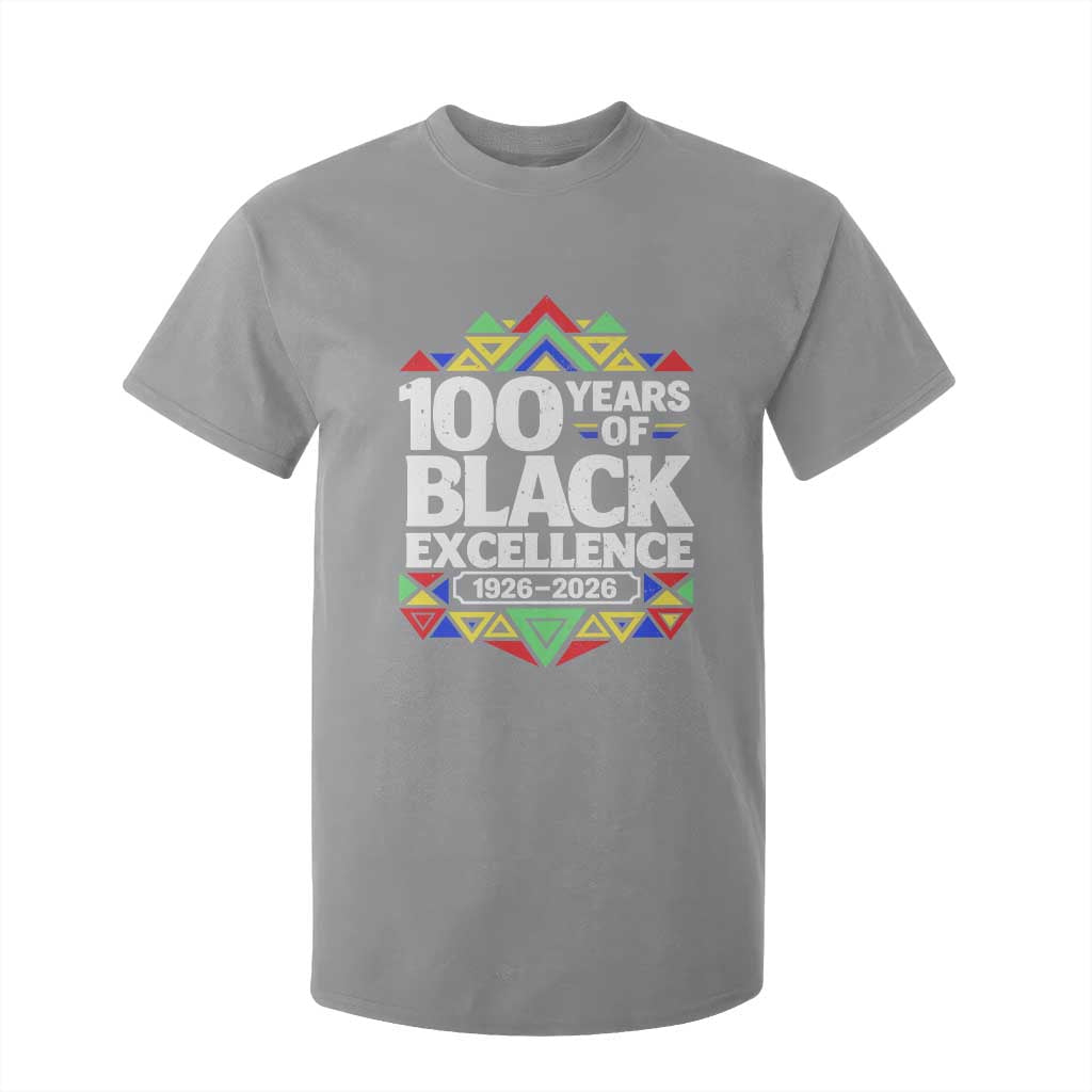 100 Years of Black Excellence 1926 2026 T Shirt For Kid African Tribal Pattern Heritage Celebrating Black History TS02 Sport Gray Print Your Wear