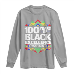 100 Years of Black Excellence 1926 2026 Long Sleeve Shirt African Tribal Pattern Heritage Celebrating Black History TS02 Sport Gray Print Your Wear