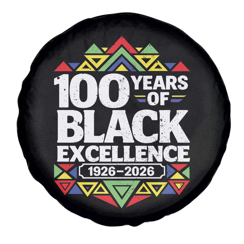 100 Years of Black Excellence 1926 2026 Spare Tire Cover African Tribal Pattern Heritage Celebrating Black History TS02 Print Your Wear