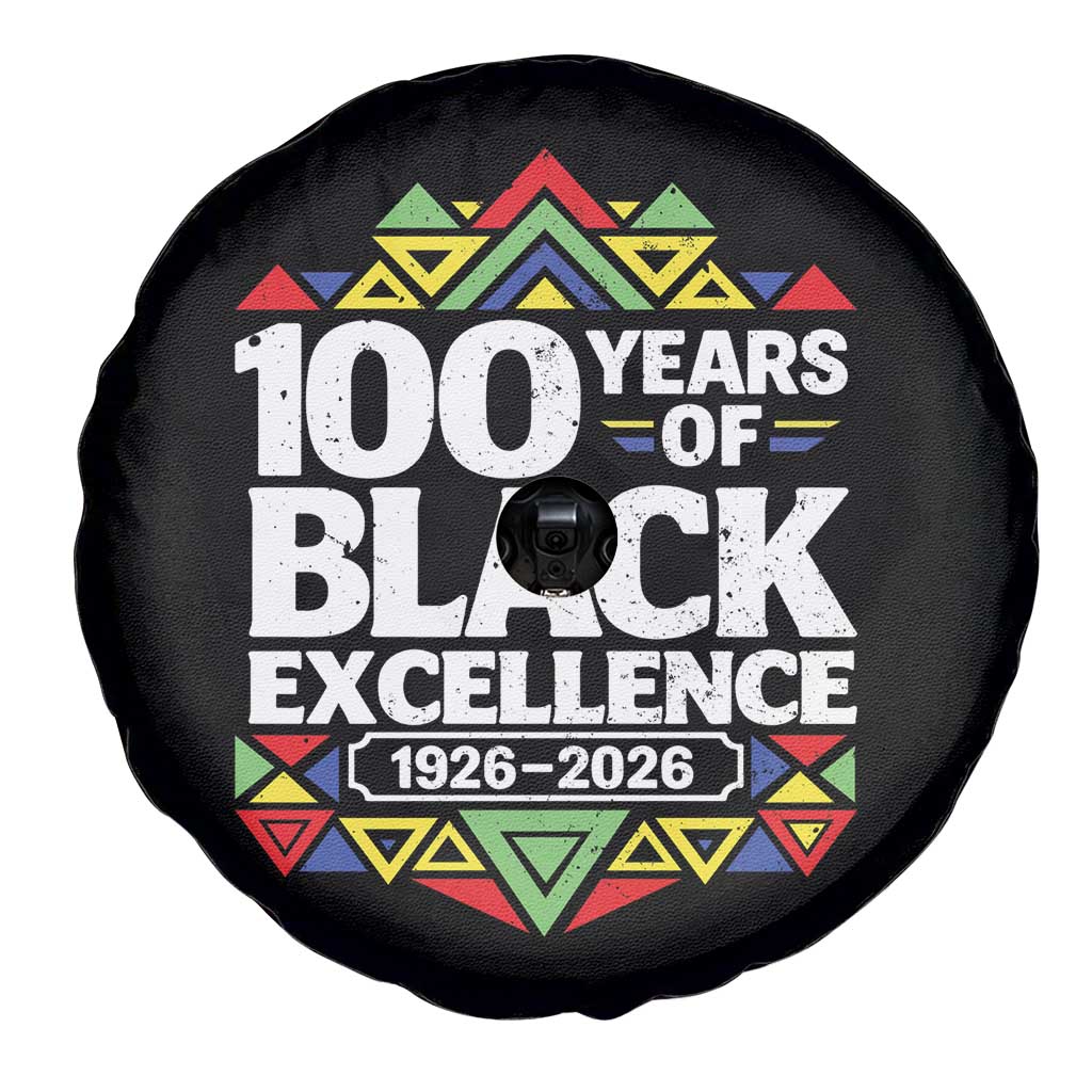 100 Years of Black Excellence 1926 2026 Spare Tire Cover African Tribal Pattern Heritage Celebrating Black History TS02 Print Your Wear